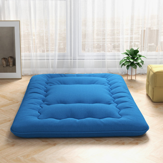 Coast Vloermatras - Microvezel & Polyester - Incl. Draagtas - 140 x 200cm - Blauw