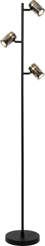 Lucide UPTON - Vloerlamp - 3xGU10 - Fumé