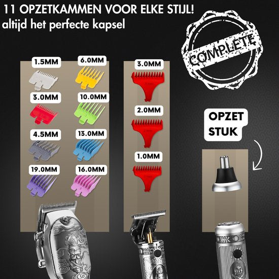 Professionele Draadloze 4-in-1 Tondeuse - Tondeuse Mannen Hoofdhaar - Cheveux Haar - Haartrimmer - Kapper Haar Machine - Haartondeuse - Trimmer Baard - Barber Hair Clipper - Kapper Buddha Trimmer - Kappersset