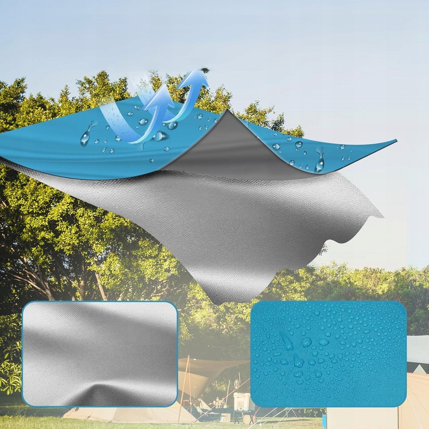 Woltu Pop-Up Strandtent - Blauw - 200 x 150 x 120 cm