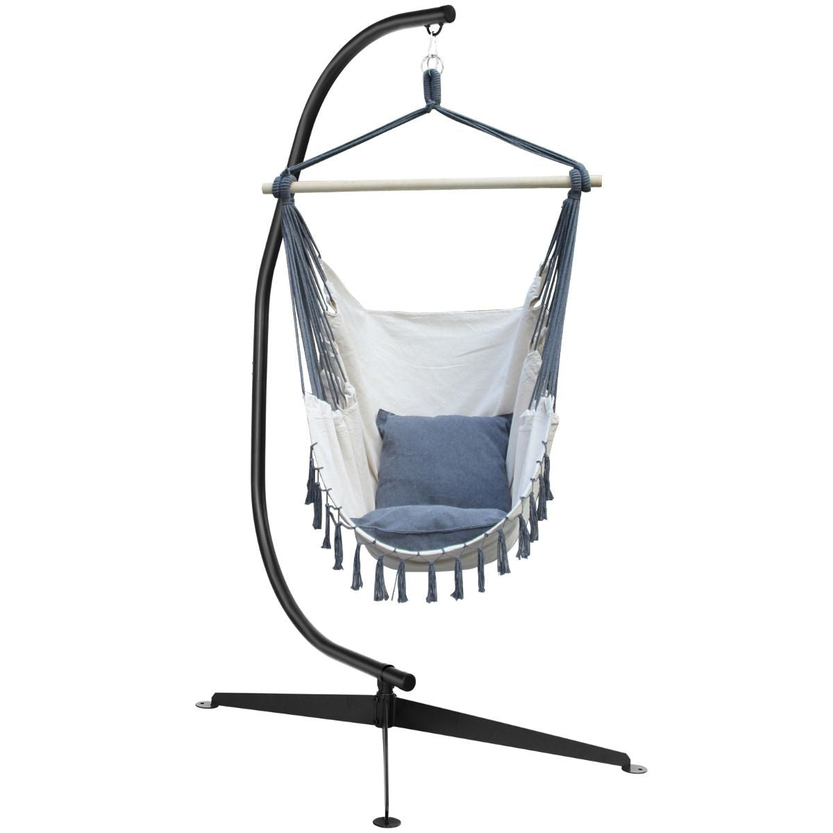 Coast C-vormige Hangstoel Standaard - 207cm - 150kg Gewichtscapaciteit - Zwart