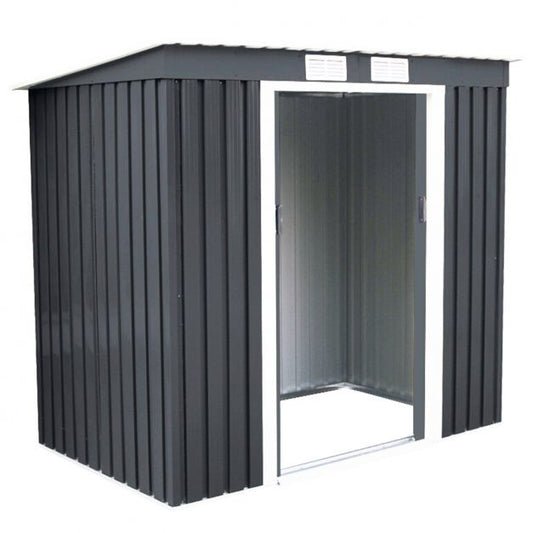 Coast Metalen Tuinhuisje - incl. Fundatie Lessenaarsdak - Donkergrijs - 213 x 130 x 173 cm