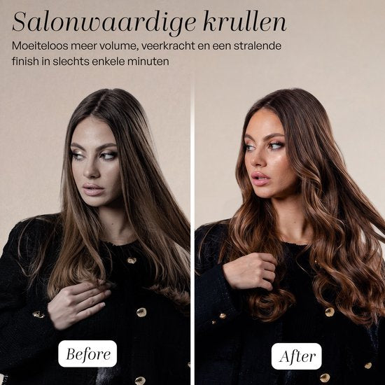 Sansbeauté® 6 in 1 Krultang met Klem - Keramische Haarkruller - 13mm tot 38mm - Beach Waves - Wavy Hair - Krultangen 32mm 25 mm 19 mm - Blowout Brush - Haarstyler - Hair Curler - Dunne en Dikke Krultang - Mini Krultang - Krultang Kort Haar