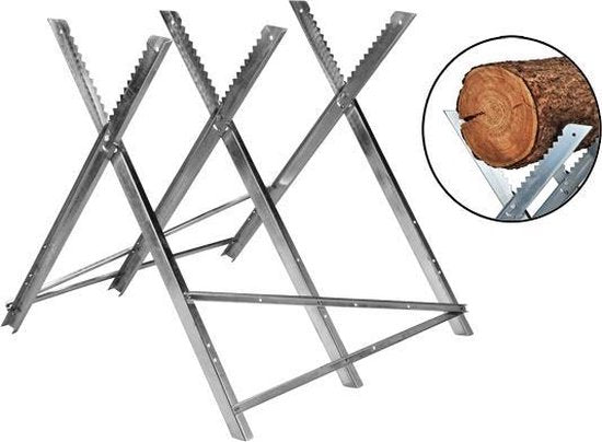 Haushalt Metalen Zaagstandaard - Verstelbaar - 79,5 x 78 x 85 CM - Metaalkleur