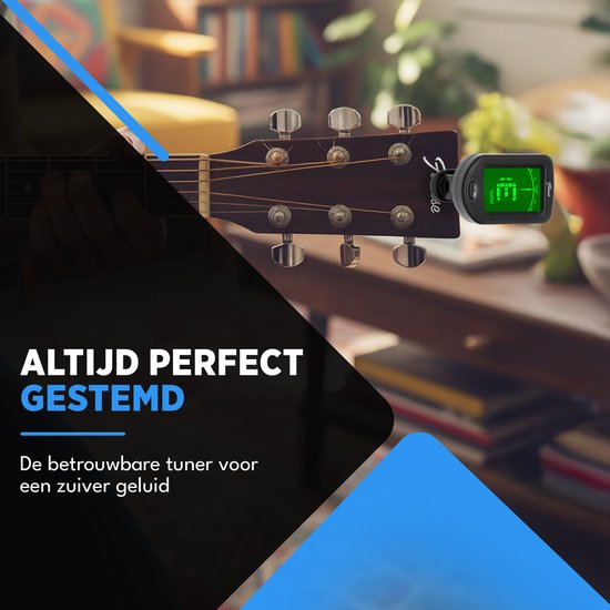 Finesse Stemapparaat Gitaar, Basgitaar, Viool, Ukelele - Chromatisch stemmen - Tuner