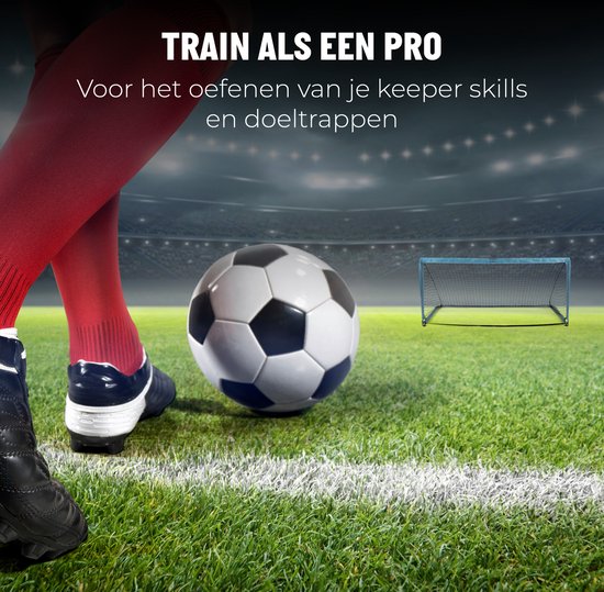 Umbro Voetbaldoel - Voetbal Goal 200 x 100 x 100 cm - Voetbalgoal Groot 1.5KG - Makkelijk te Verplaatsen - Buitenspeelgoed voor Kinderen en Volwassenen - Voetbal Training Doel - Metaal - Blauw