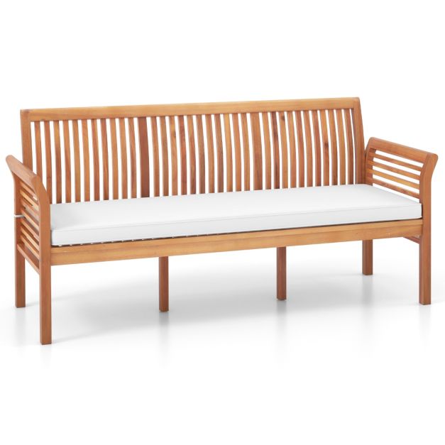 Coast 3-zits Acaciahouten Tuinbank met Kussen – 159 x 59 x 77 cm – Naturel