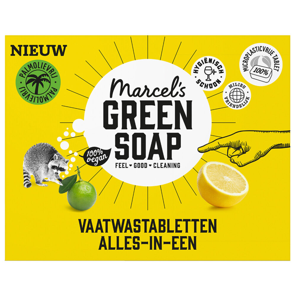 Marcel's Green Soap Vaatwastabletten All-in-One – 25 Stuks – Oplosbare Ecologische Folie – Frisse Geur