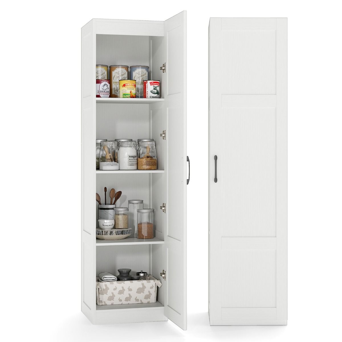 Coast Opbergkast - vrijstaand - 4-laags - wit - 150 cm hoog
