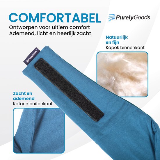 PurelyGoods® Slaapmasker - Oogmasker - 100% Verduisterend - Slaap Masker - Mannen en Vrouwen - Verstelbaar - Katoen - Donkerblauw