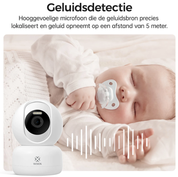 Woox Smart PTZ Camera 2K HD - Wit - 360° met AI-Herkenning & Nachtzicht