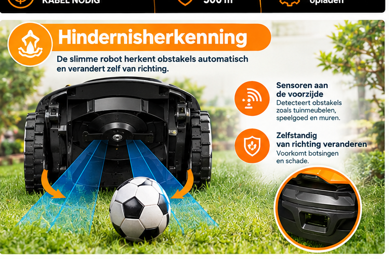 LawnMaster VBRM18AMIDR Robotmaaier - Geel - 72,5 x 42,5 x 32,3 cm - Tot 500 m²