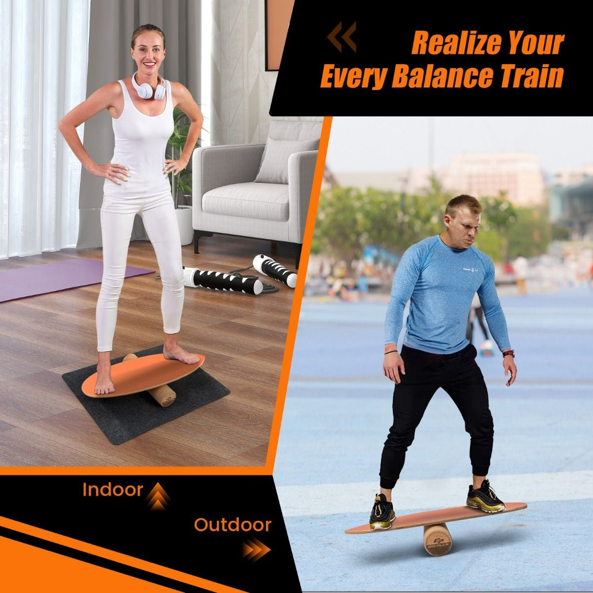 Coast Houten Balansbord - Trickboard - Incl. Kurkrol