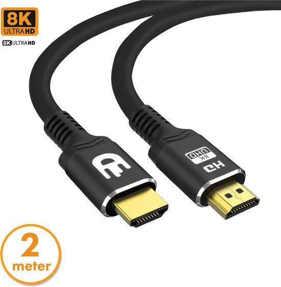 Drivv. Premium HDMI Kabel 2.1 - Ultra HD 8K - HDMI naar HDMI - Geschikt voor Xbox Series X & PS5 - 2 meter - Zwart