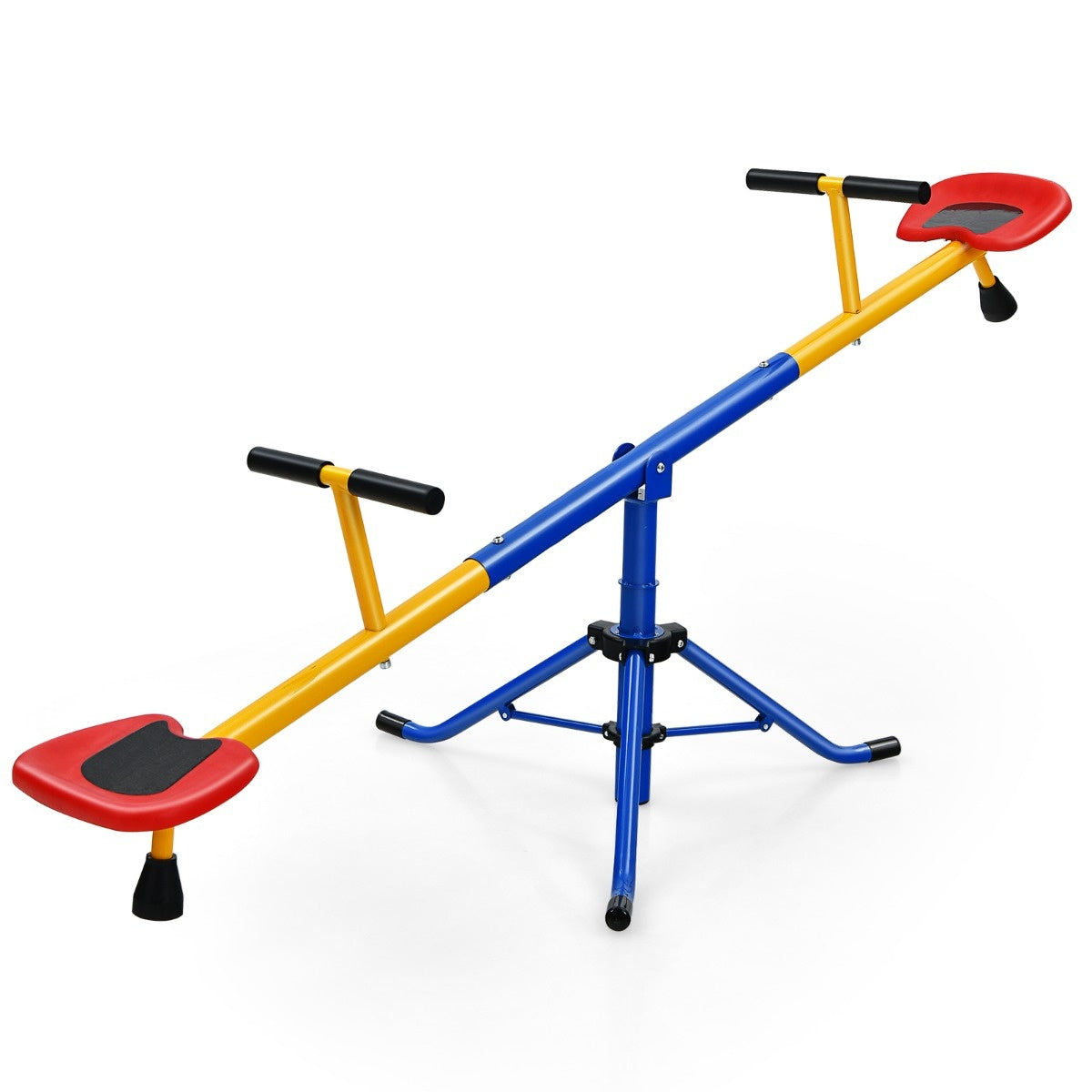 Coast 2 Sitzer Rocking Seesaw Children's Seesaw Metal Carousel Rocker Pivotable Seesaw 182 x 29 x 86 cm kleurrijk