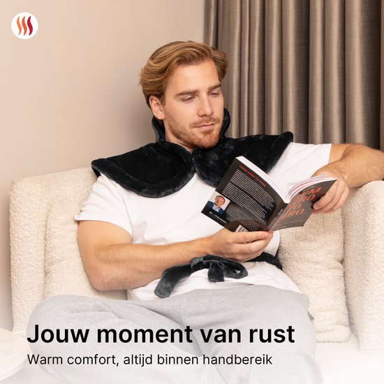 Seranova Verzwaard Elektrisch Warmtekussen voor Rug, Schouders en Nek - Heating Pad - Verwarmingskussen - 1.3KG - 100w - Grijs