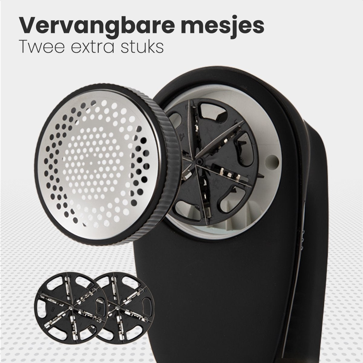 Auronic Elektrische Pluizenverwijderaar - Draadloos - 2 Extra Opzetstukken - Zwart