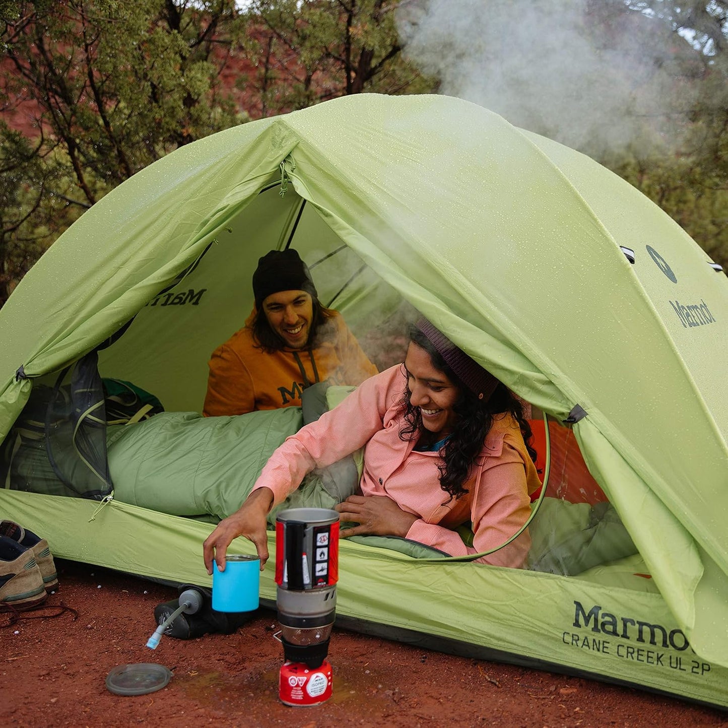 Marmot Crane Creek 2-Persoons Koepeltent - Macaw Green/Crocodile - 224 x 127 x 109 cm - Ultralicht 1,81 kg