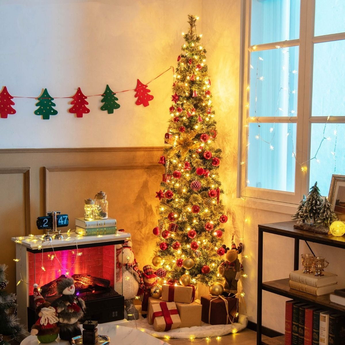 Coast Halve Kunstkerstboom met 150 LED-lampjes -210cm