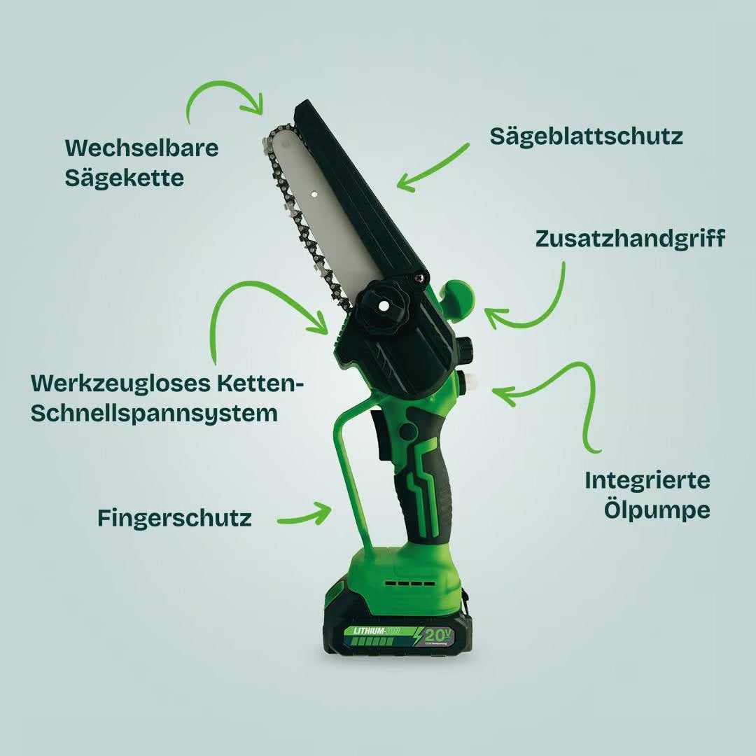 Hammersmith PocketSaw Pro Mini Accu Kettingzaag - Compact Ontwerp - 20V Lithium-Ion Accu - 14 cm Zaagblad - Inclusief Accessoires