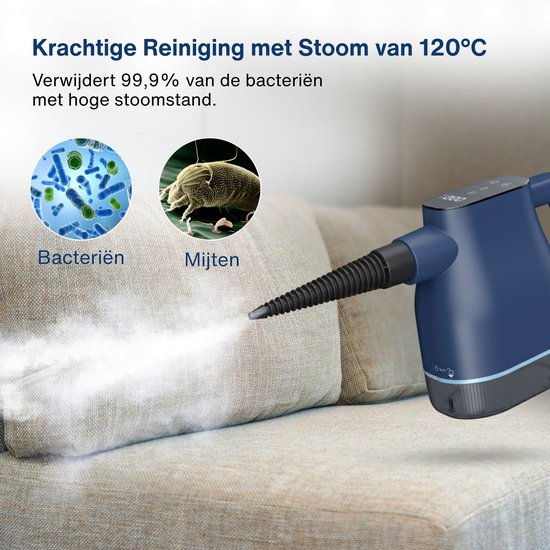 Airsteam S1 Handstoomreiniger - 1350W Krachtige Stoomreiniger met Touchscreen - 9 Accessoires - Vlekkenreiniger voor Bank, Vloer & Ramen - Kinderslot - 400ML Waterreservoir