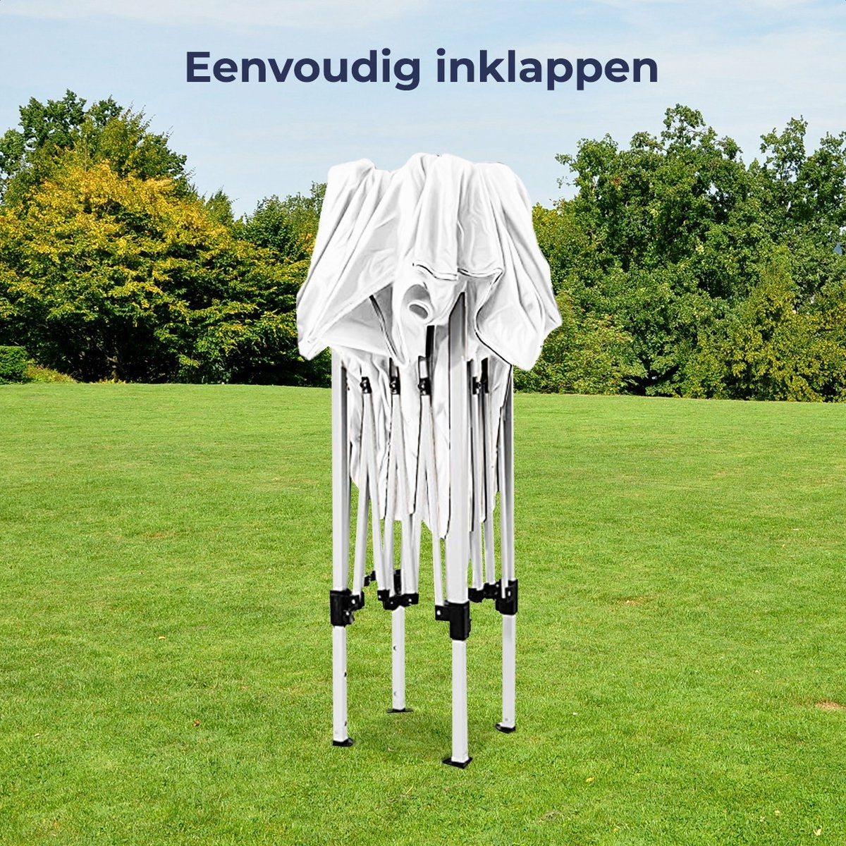 LifeGoods Partytent - Paviljoen - EasyUp - Opvouwbaar - Waterdicht - Met Draagtas - 300 x 300 cm - Blauw