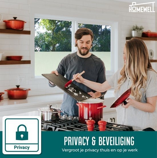 Homewell Raamfolie HR++ 45x300cm - Zonwerend & Isolerend - Anti inkijk - Statisch - Matglas - Inclusief Rakel