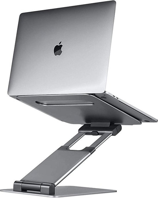 LURK® Laptop Standaard Ergonomisch - Aluminium Laptop Verhoger - Staand werken - Verstelbaar en Opvouwbaar - Silver