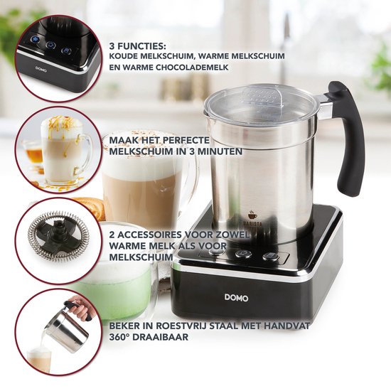 DOMO DO717MF Melkopschuimer - inox - 650 W