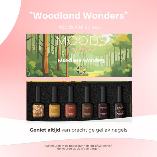 Moods Gellac 6-delige Set - Gellak Starterspakket - Gel Nagellak - 8ML - Woodland Wonders - Gellac - Nagels - Chique Kleuren
