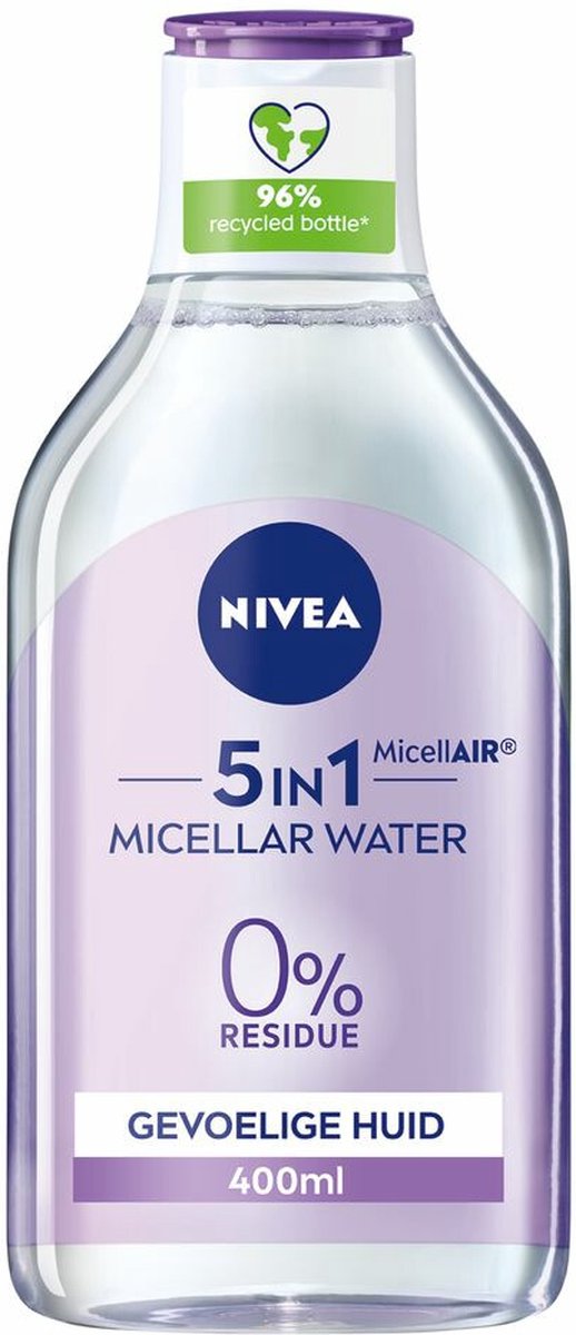 NIVEA 0% Residu Micellair Water Gevoelige Huid - 5 x 400 ml - Voordeelverpakking