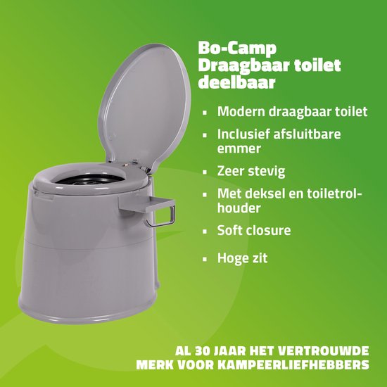 Bo-Camp - Draagbaar toilet deelbaar - 7 Liter - Compact