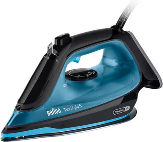 Braun TexStyle 5 SI5256BL - Stoomstrijkijzer - Glijdt Moeiteloos Achteruit - Zelfreinigend - Blauw
