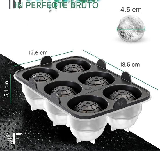 IJsblokjesvorm Set van 12 – Ronde Silicone XXL IJsblokken – Vaatwasmachinebestendig
