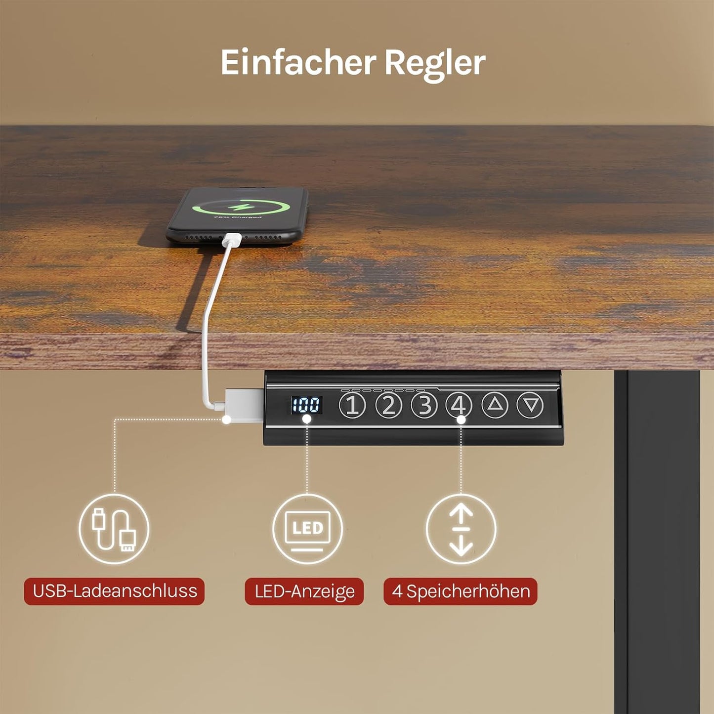 WOLTU Elektrisch Bureauframe - Verstelbaar - Zwart