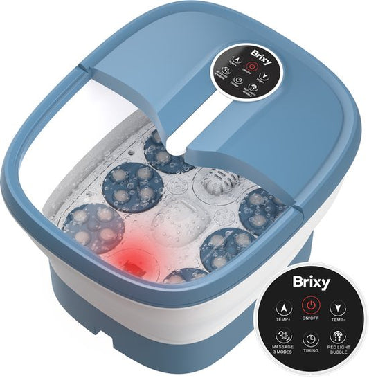 Brixy Voetenbad Automatische Massage - Voetmassage Apparaat - Elektrisch voetbad - Inklapbaar - Verwarmt Tot 48°C - 14L