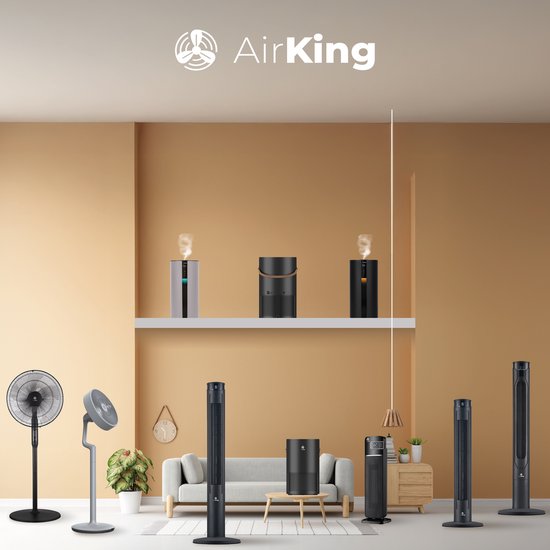 AirKing 3-in-1 Statiefventilator met afstandsbediening – Energie Zuinige Ventilator Staand met 3 Snelheidsstanden - Koelventilator met Timer en Nachtstand voor Optimale Verkoeling - Zwart