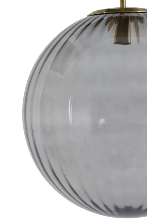 Light & Living MAGDALA Hanglamp Ø40x40 cm – Grijs Glas – Modern Design – E27