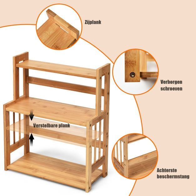Coast Aanrecht Organizer - Kruidenrek/Opbergrek - 41,5 x 18 x 50 cm - Bruin