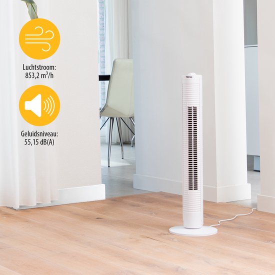Tristar Torenventilator – Timer tot 120 min – Oscillerend – 3 Snelheden – Stil & Compact – VE‑5900 – Wit