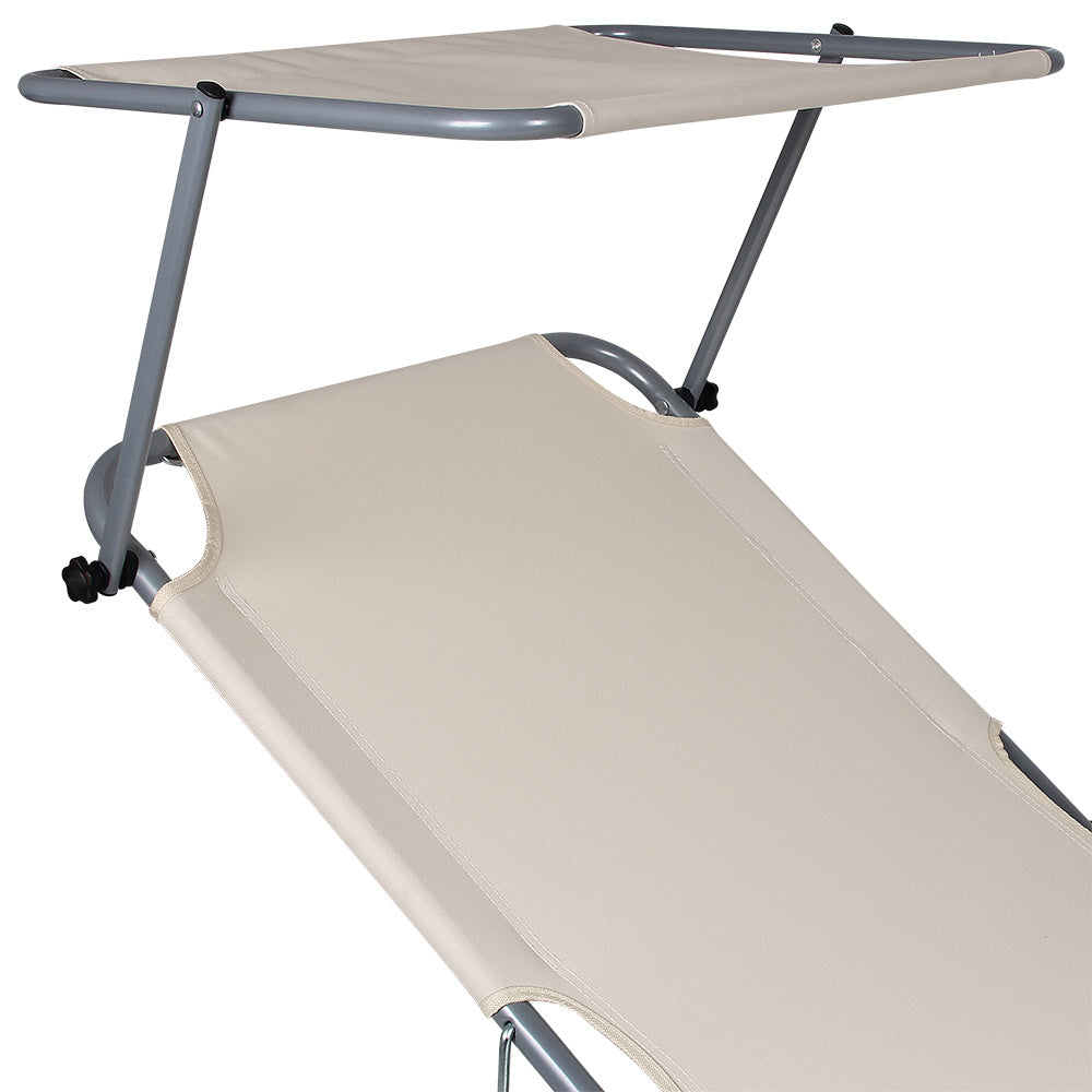 Casaria - Aluminium Ligbed Hawai - met Zonnedak \\u2013 Beige