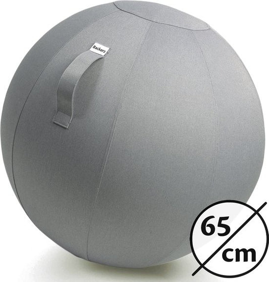 Bckz Zitbal Kantoor en Thuis 65 CM - Luxe Yoga Bal - Zitballen met Hoes - Ergonomische Bureaustoel Bal - Linnen Lichtgrijs
