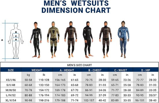 Cressi Free Man Wetsuit 3.5mm - Voor Heren - Blauw - maat XS