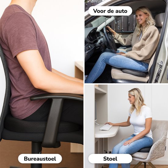 Zitkussen Orthopedisch - Donut kussen - Stuitje - Ergonomisch - Traagschuim - Voor Auto, Bureaustoel & Bank - Alyze