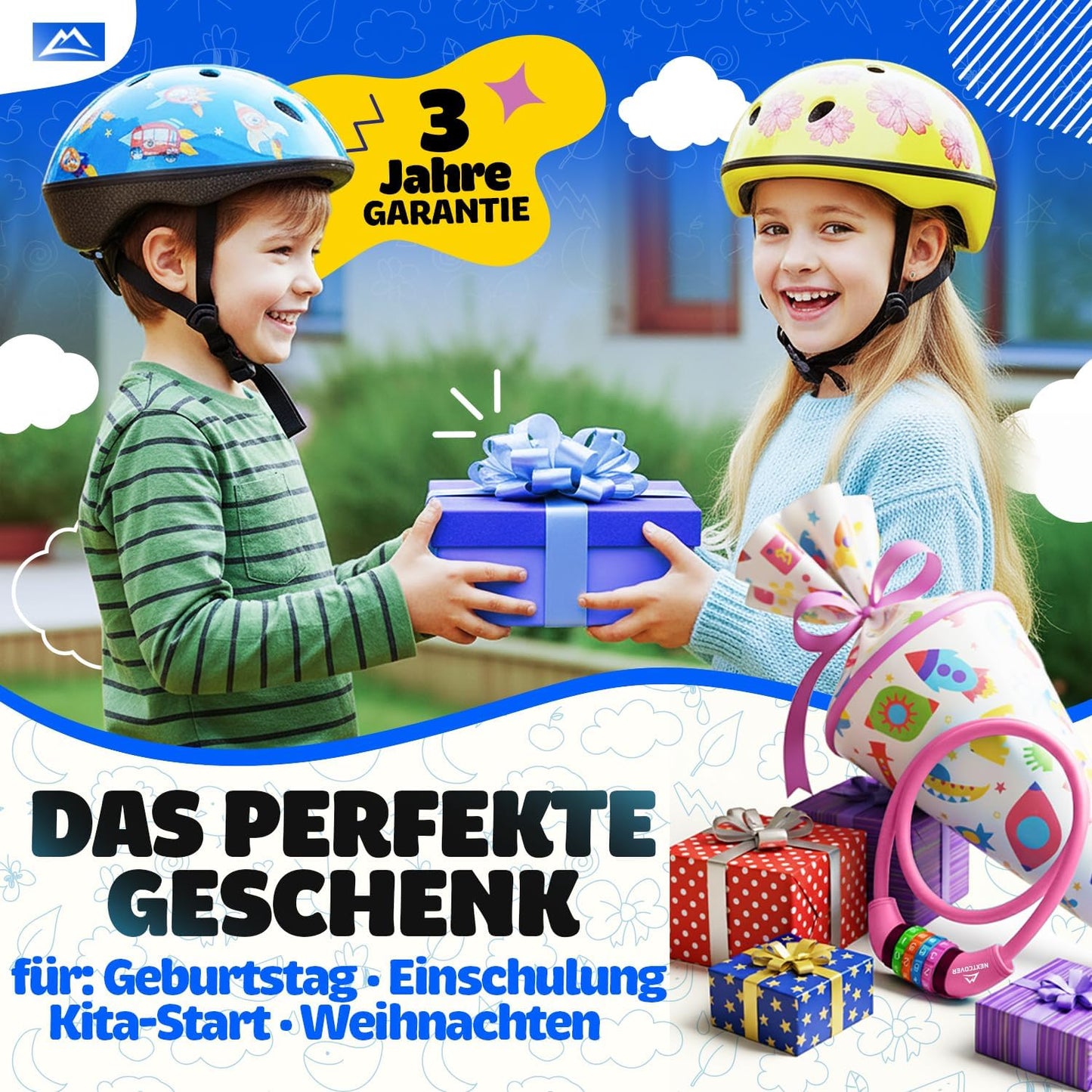 NEXTCOVER® Kinderfietsslot - 4-cijferige cijfercode - Combinatieslot fiets met kleurrijke cijfers - Scooterslot Extra robuust & veilig - Roze