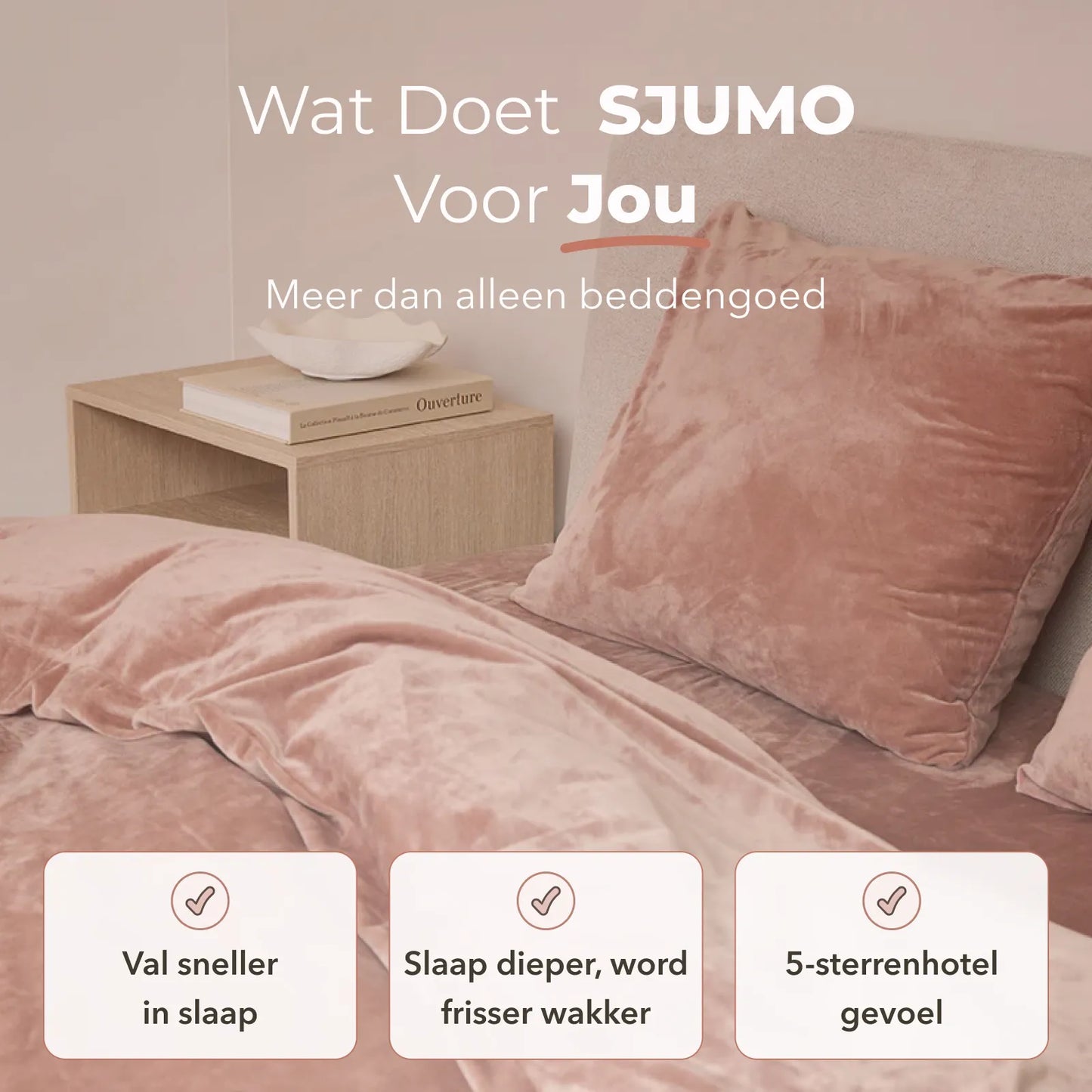 Sjumo – Silky Smooth Dekbedovertrek – 260x220 cm – Blush Pink Katoen-Satijn – Hoogwaardige Glans & Zijdezacht – Antiallergisch & Ademend – Inclusief 2 Gratis Kussenslopen