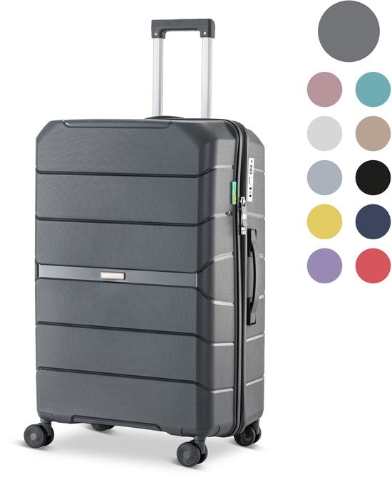 SC Urban Adventurer - Grote Reiskoffer - Cijferslot - 49x30x75cm - 110L - Reiskoffer met Kofferslot - Spinner wielen - Antraciet V2