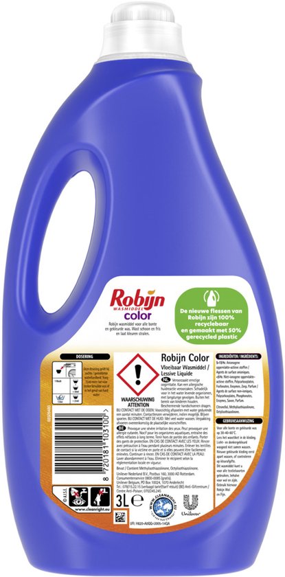 Robijn - Vloeibaar Wasmiddel - Color - 60 Wasbeurten