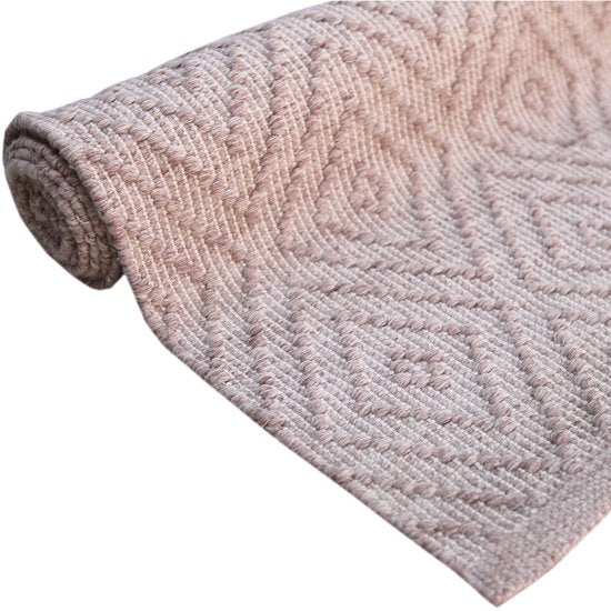 AXI Bali Buitenkleed – Rechthoekig – 140 x 200 cm – Roze – Geometrisch patroon - Buitenkleed – Buitentapijt – Weer- en UV-bestendig – Plat geweven – Tuintapijt – Voor binnen en buiten