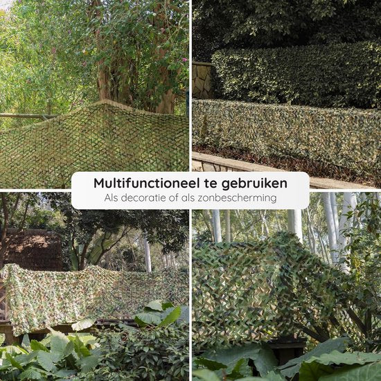 Volcan Camouflagenet 200x140 - Schaduwdoek - Camonet - Voor Optimaal Camouflage Effect - Groen